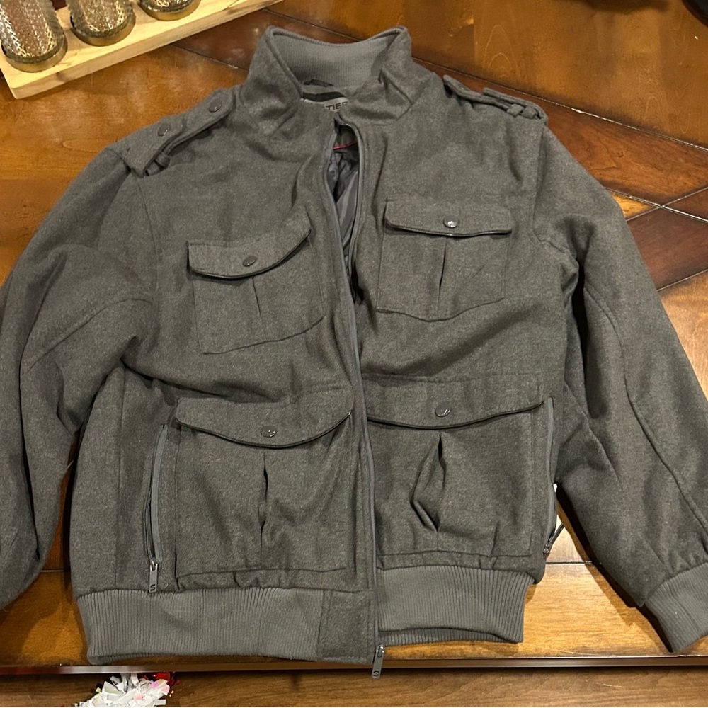 Sportier Jacket Men 2x poop Gray Bomber Full Zip Lightweight